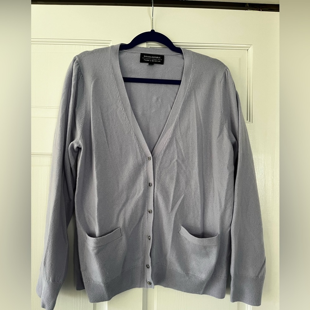Banana Republic light periwinkle cashmere cardigan